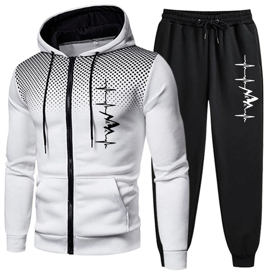 Men's Hooded Sports Set (Zip-up Hoodie and Pants)